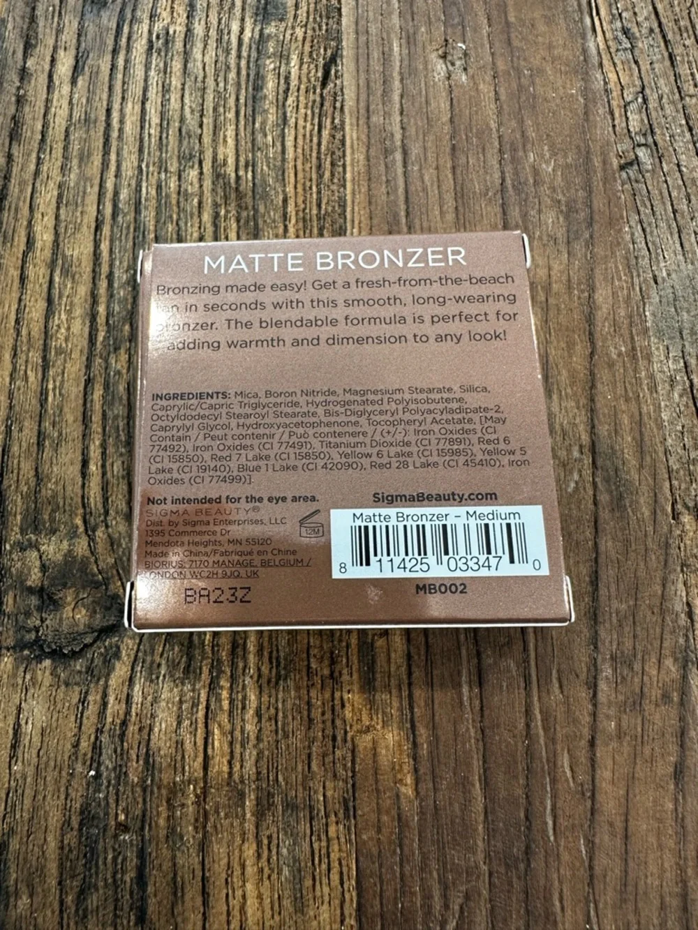 Sigma Beauty Matte Bronzer Medium - Brown Shimmer Compact